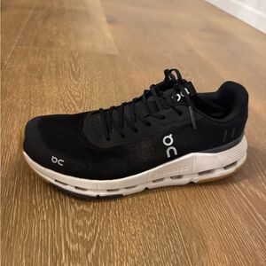 ON sneakers, black and white